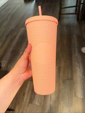 Starbucks Peach Pink Studded Tumbler with Straw